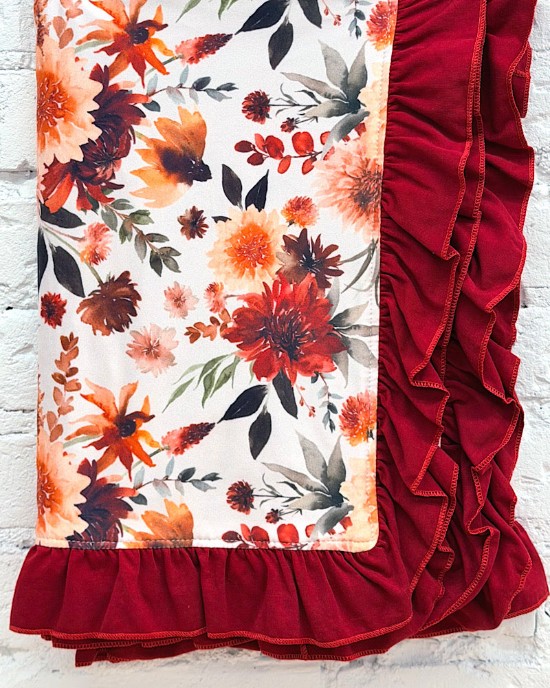 Autumn Wildflower Minky Blanket