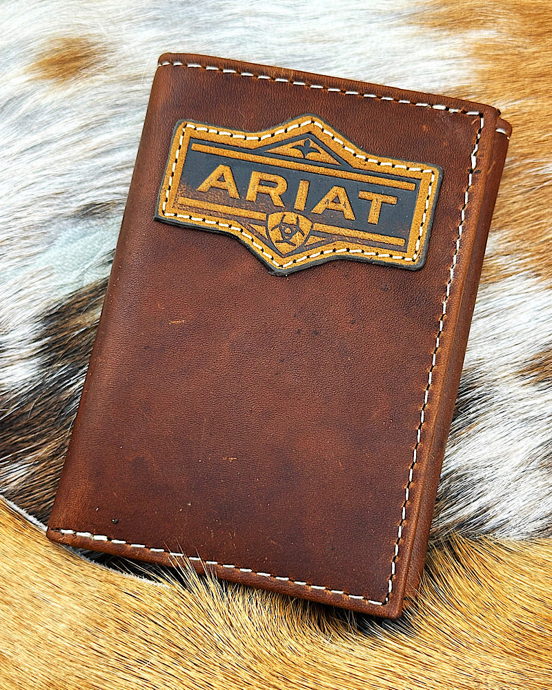Ariat Crazy Horse Patch Trifold Wallet