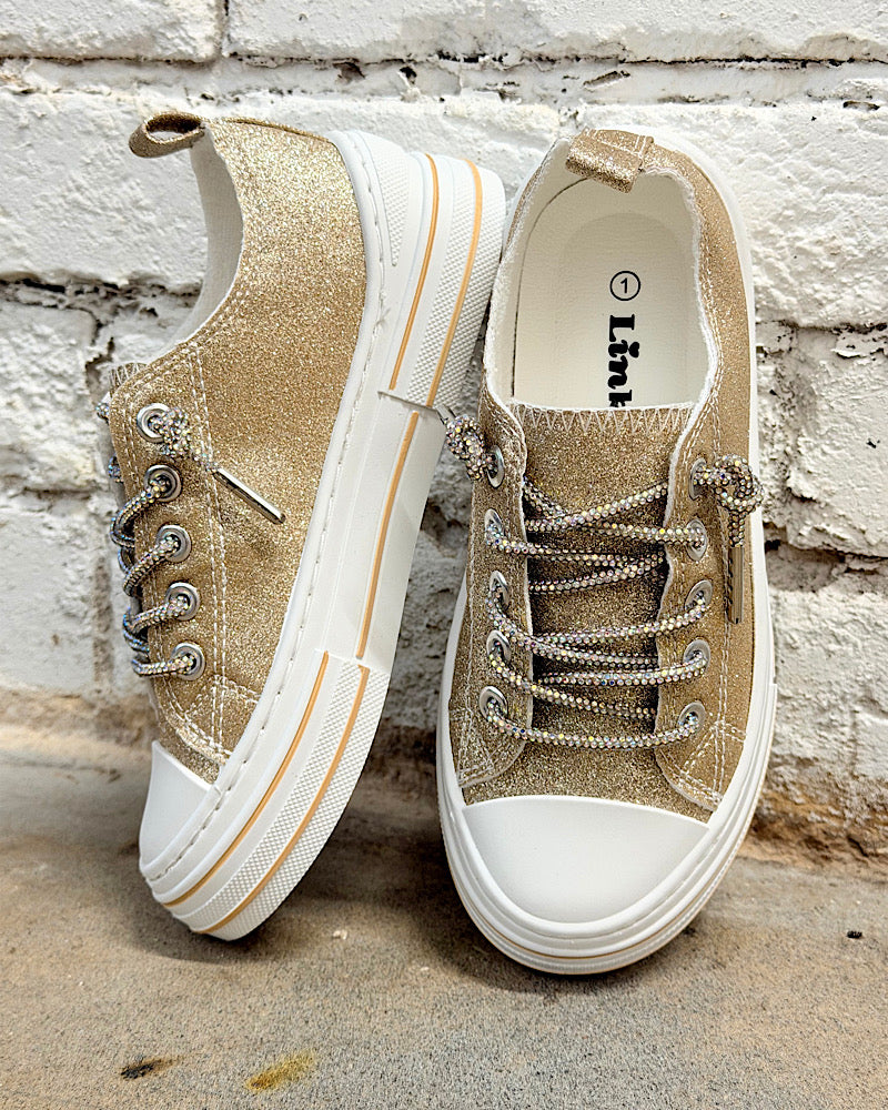 Kids Wild Card Champagne Glitter Sneakers