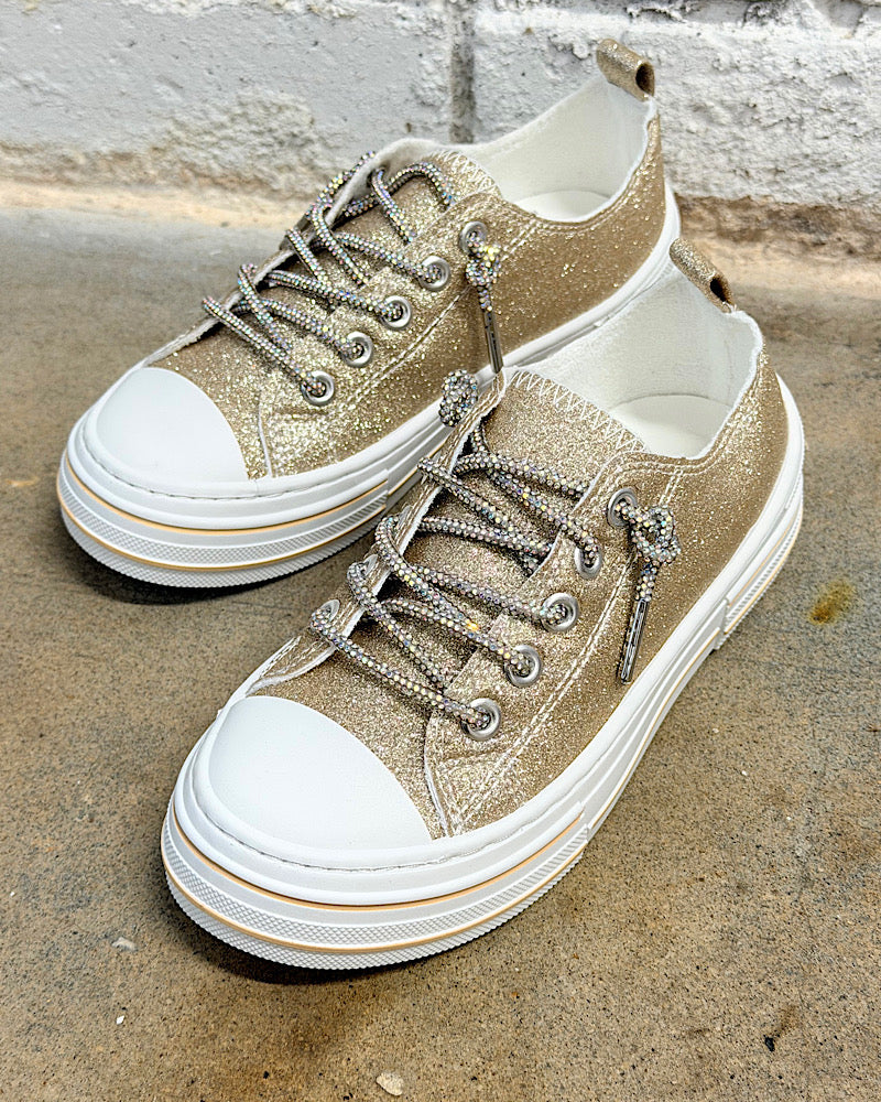 Kids Wild Card Champagne Glitter Sneakers