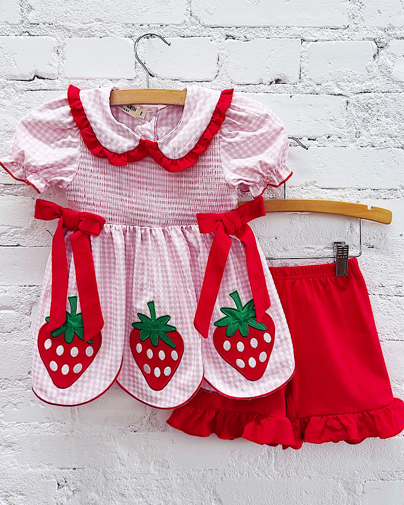 Berry Cute Gingham 2pc Short Set