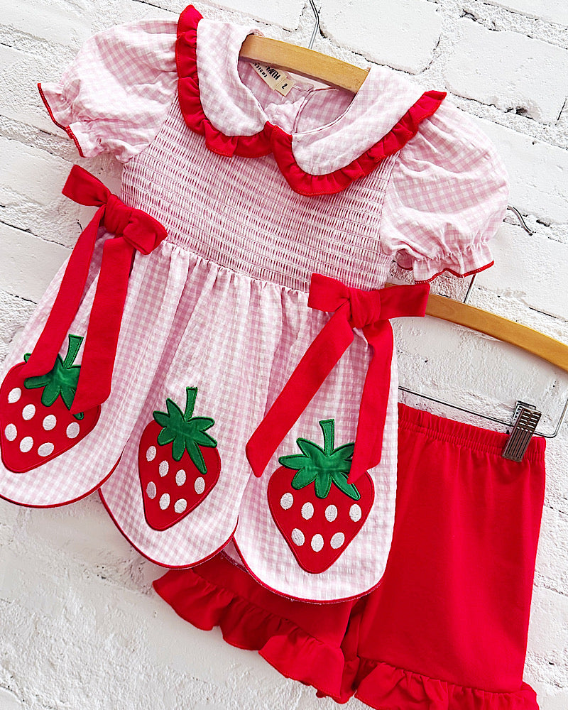 Berry Cute Gingham 2pc Short Set