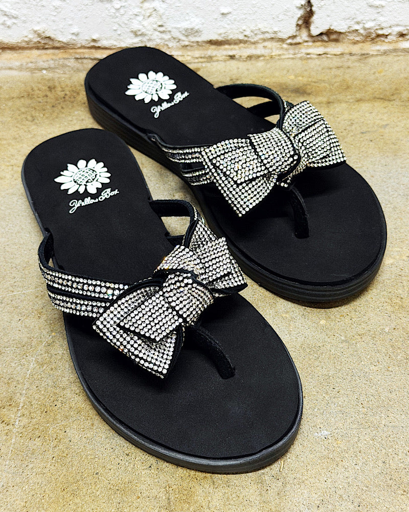 Donna Black Bow Sandals