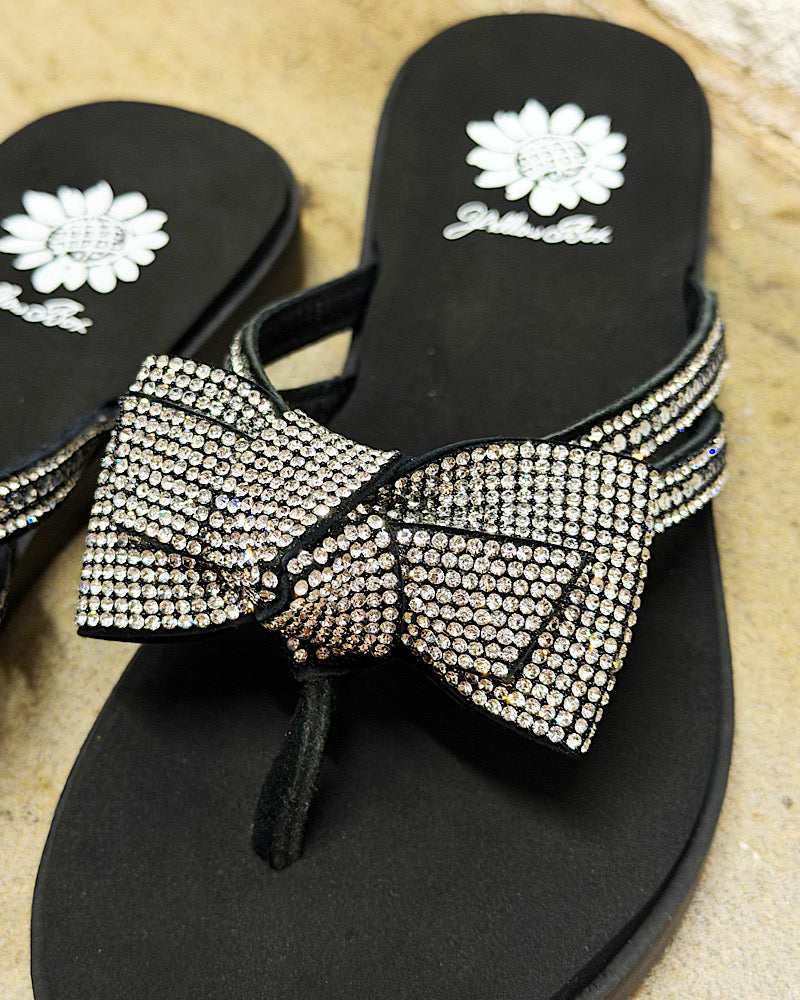 Donna Black Bow Sandals