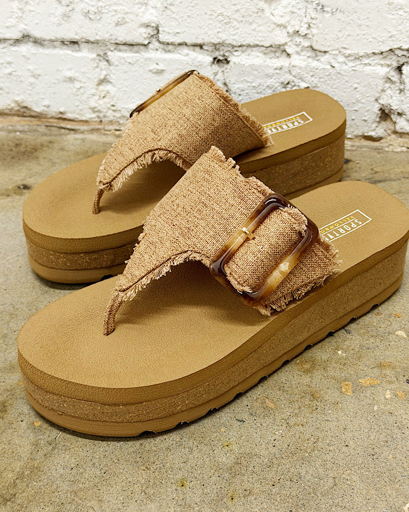 Carlow Tan Flatform Sandals