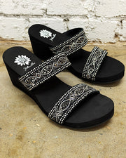 Sublime Black Wedge Sandals