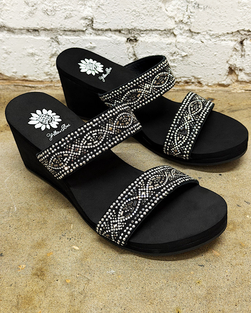 Sublime Black Wedge Sandals