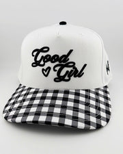 Good Girl Checkered Trucker Hat