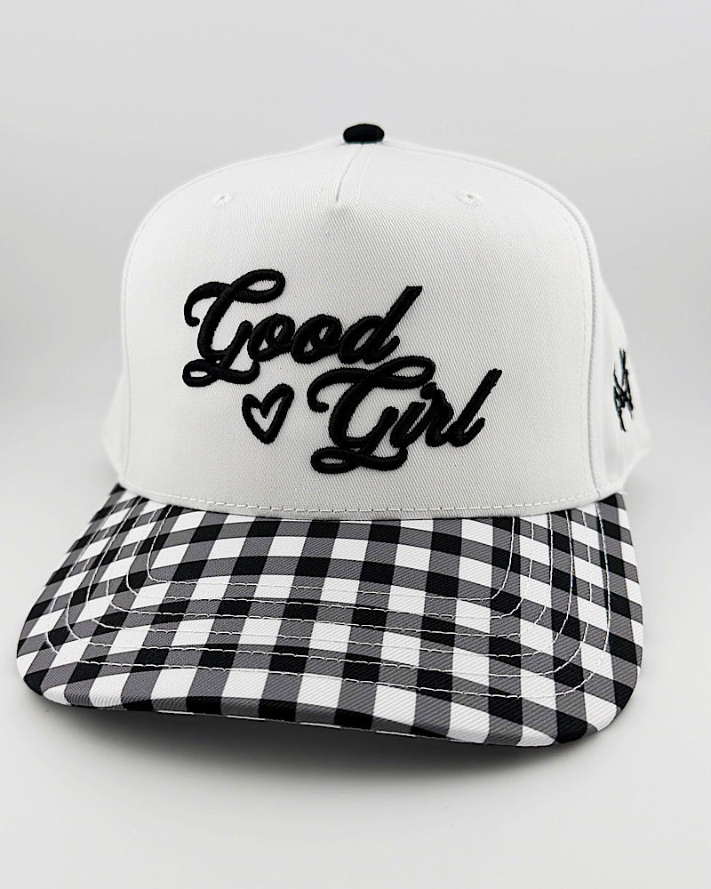 Good Girl Checkered Trucker Hat