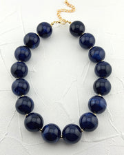 Over The Top Navy Beaded Necklace