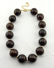 Over The Top Brown Beaded Necklace