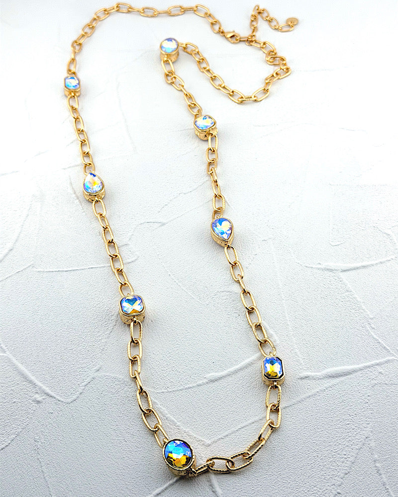 Juliet Iridescent Jeweled Long Necklace