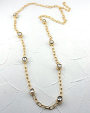 Juliet Black Diamond Jeweled Long Necklace