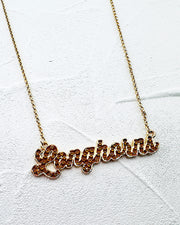 Longhorns Pave Autograph Necklace