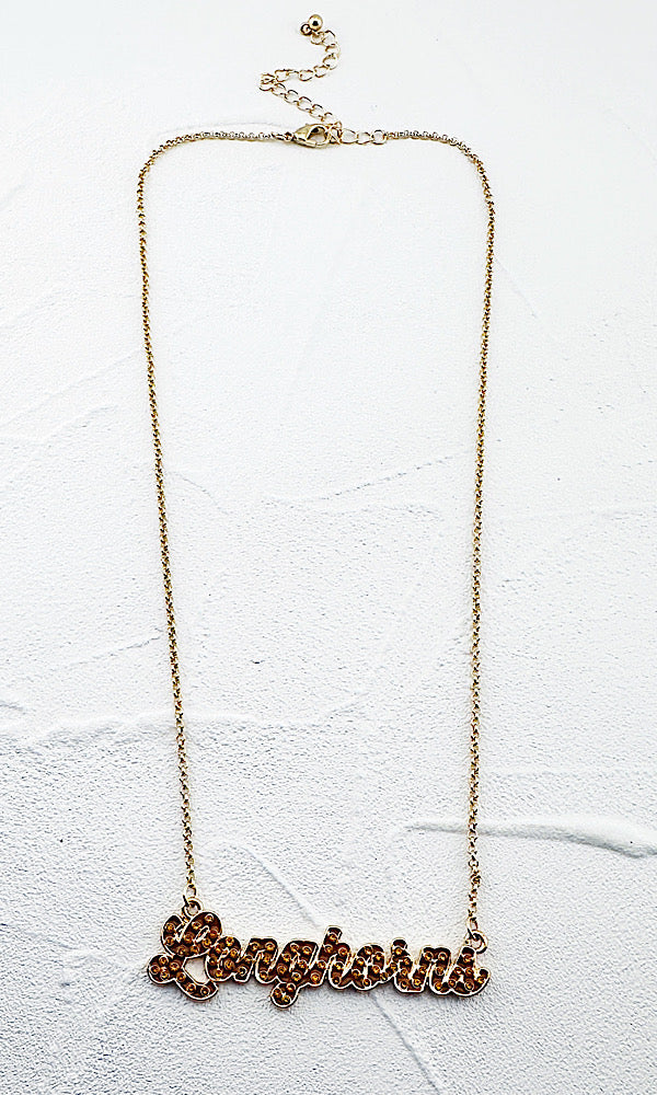 Longhorns Pave Autograph Necklace
