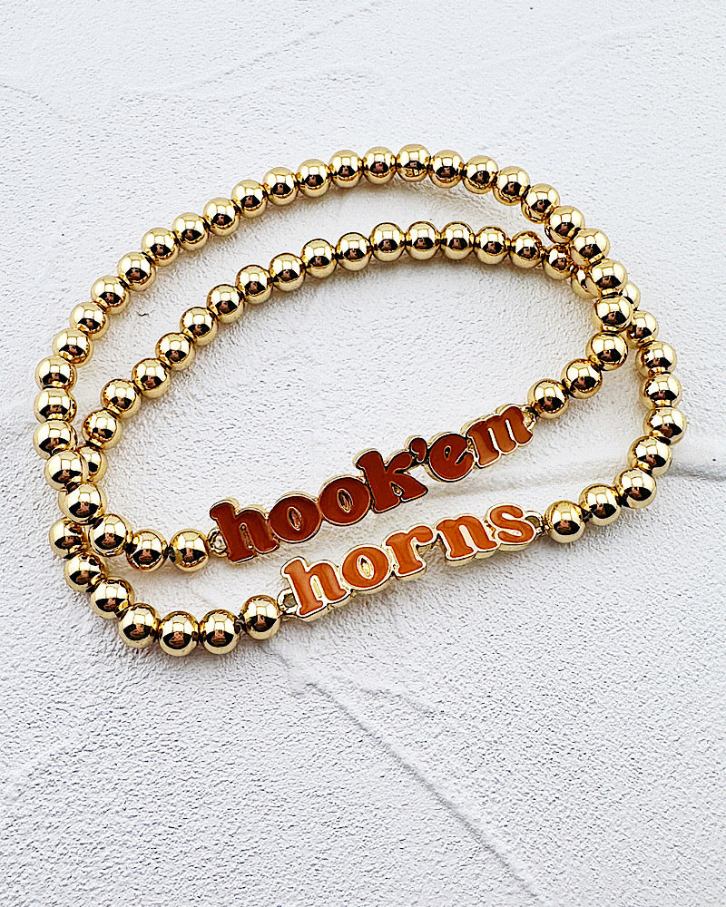 Hook 'Em Horns 2pc Bracelet Stack