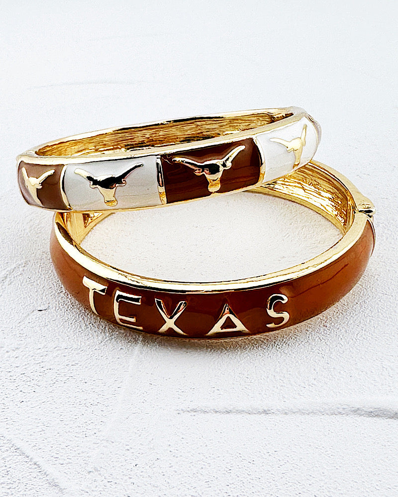 Texas Longhorns Hinged Bangle Bracelet