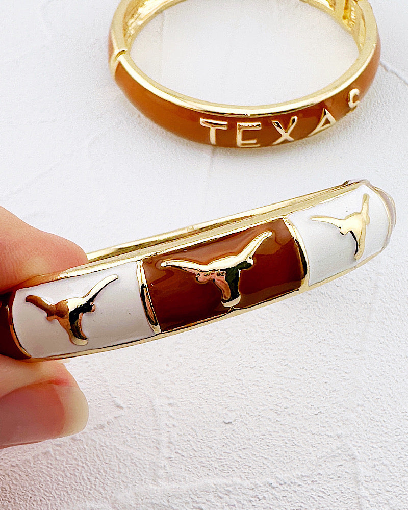 Texas Longhorns Hinged Bangle Bracelet