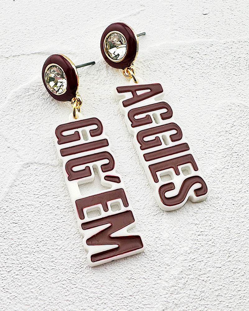 Gig 'Em Aggies Earrings