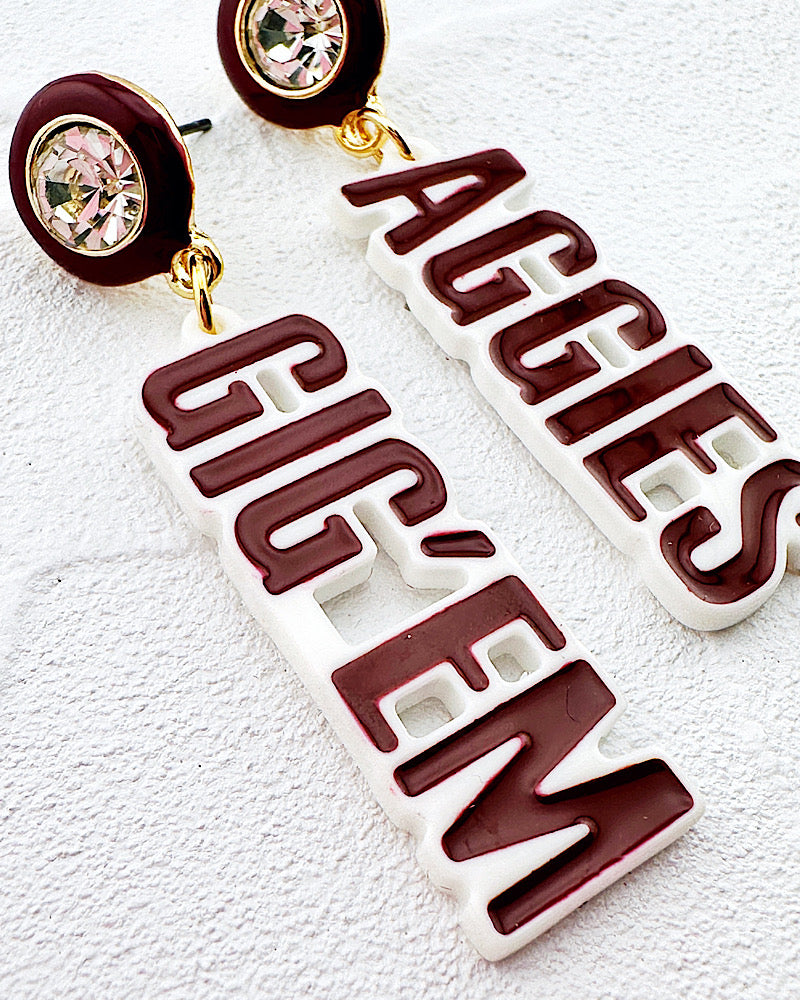 Gig 'Em Aggies Earrings
