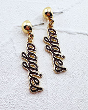 Aggies Script Earrings