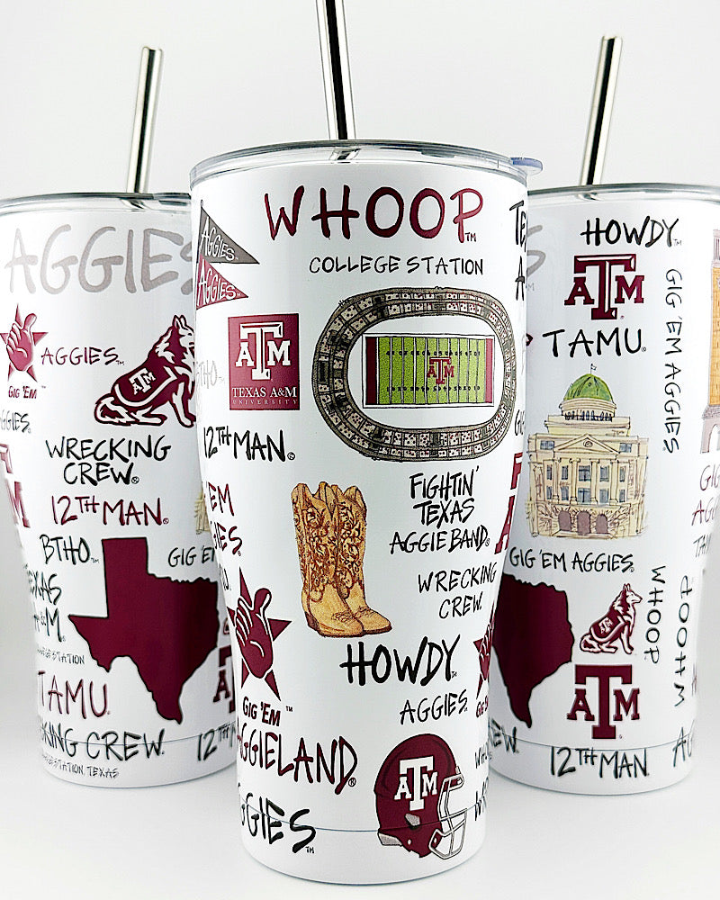 Texas A&M University 30oz Straw Tumbler