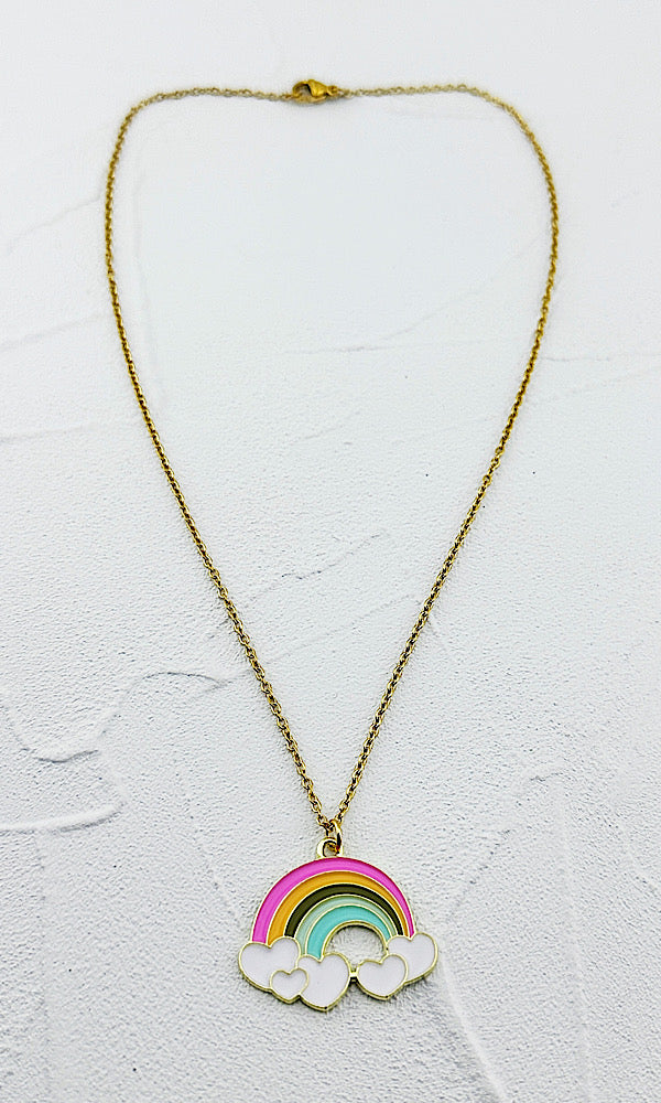 Kids Rainbow Heart Necklace