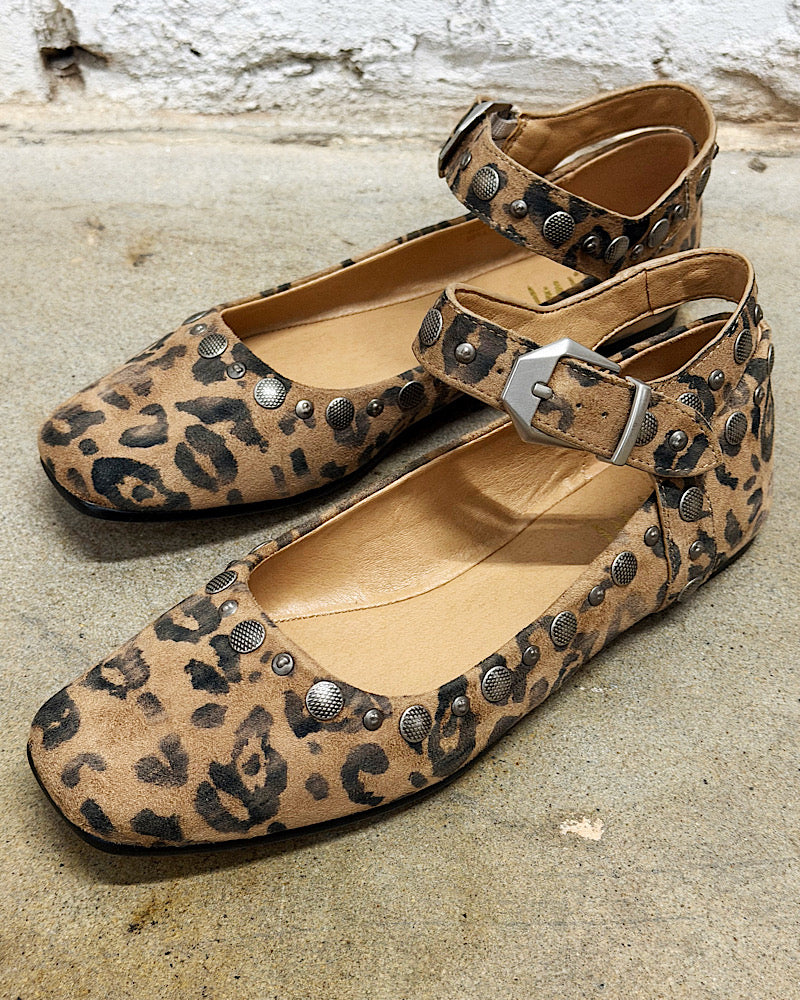 Karly Leopard Buckle Flats