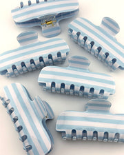Blue Striped Hair Clip