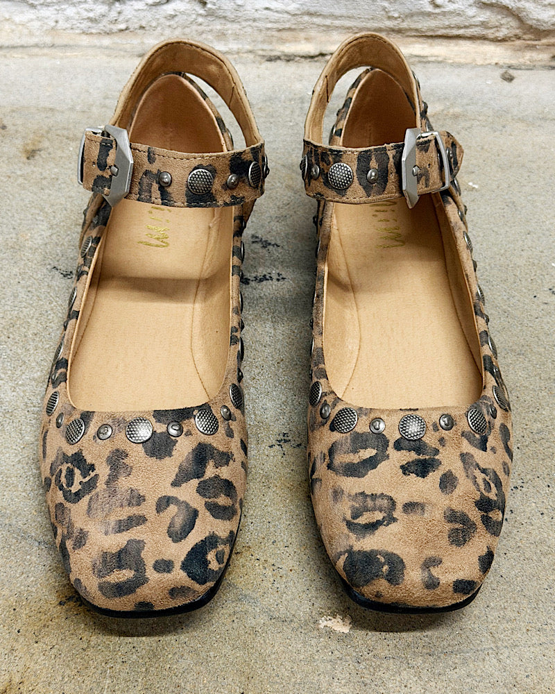 Karly Leopard Buckle Flats