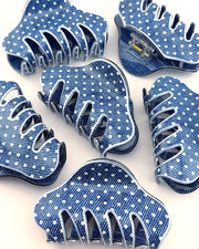 Denim Dots Hair Clip
