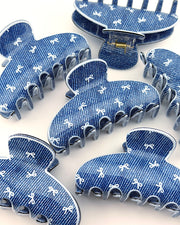 Denim Bows Hair Clip