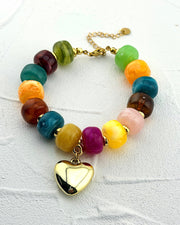 Disco Rainbow Heart Bracelet