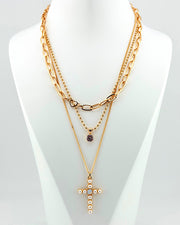 Pearl & Proper Cross Necklace