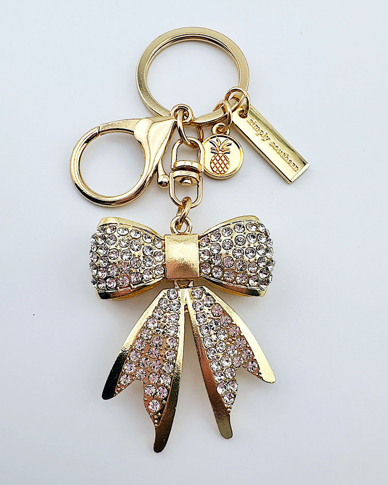 Blinged Out Bow Bag Charm