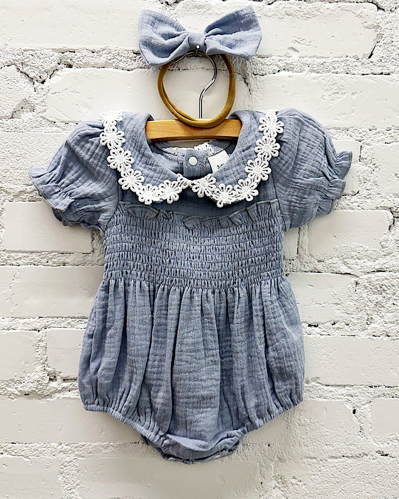 Darla Dusty Blue Onesie Set