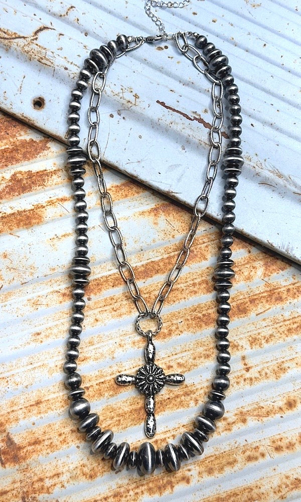 Kitty Cross Necklace