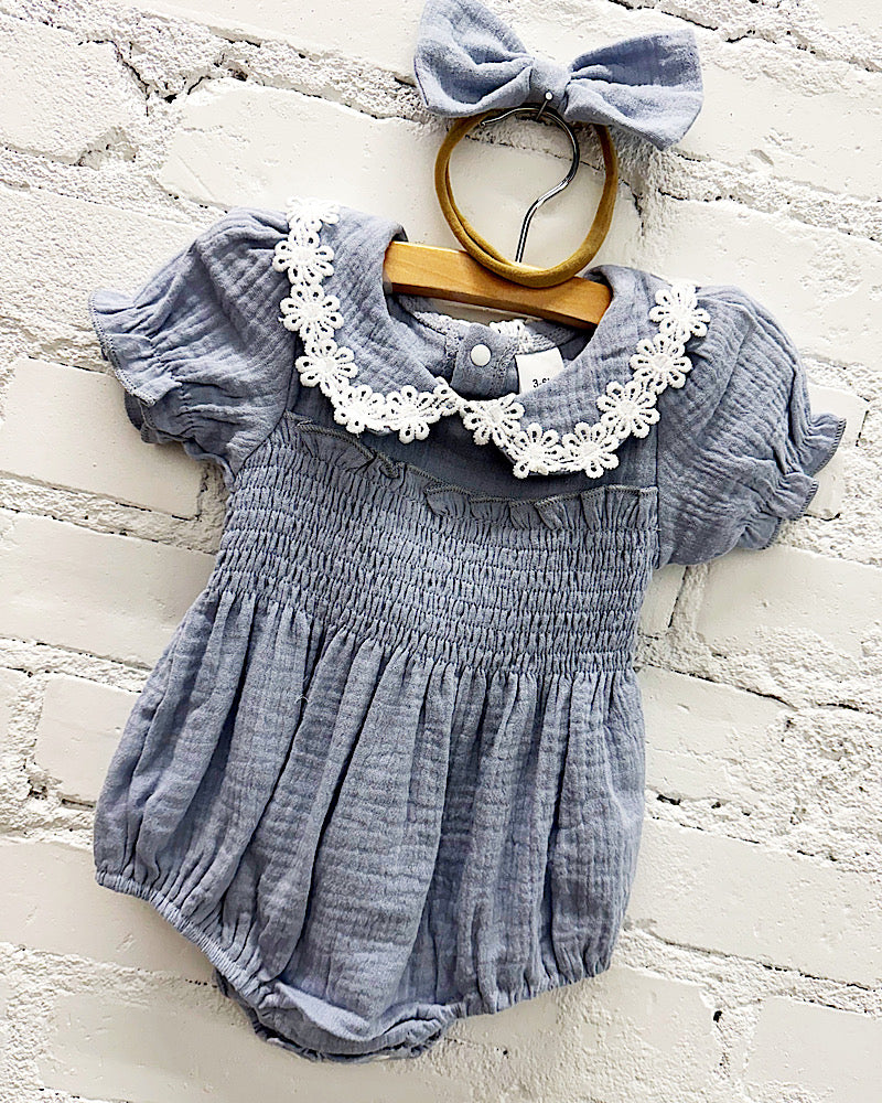 Darla Dusty Blue Onesie Set