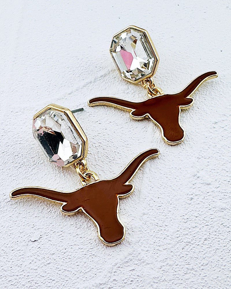 Longhorns Jeweled Earrings