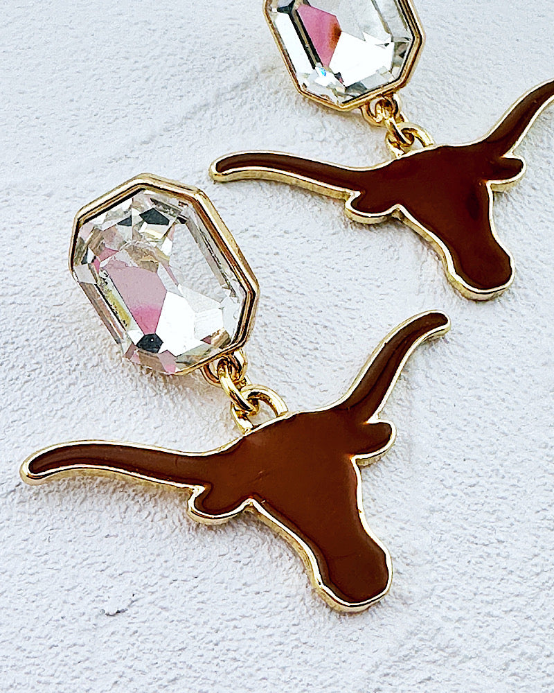 Longhorns Jeweled Earrings
