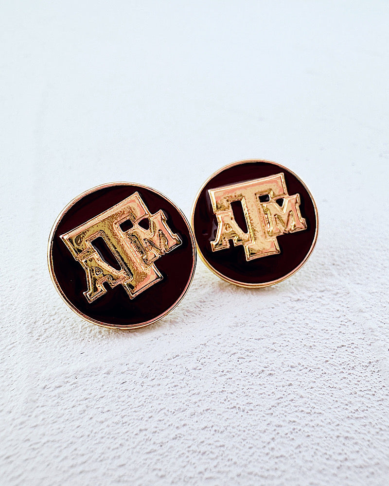 Texas A&M Button Studs