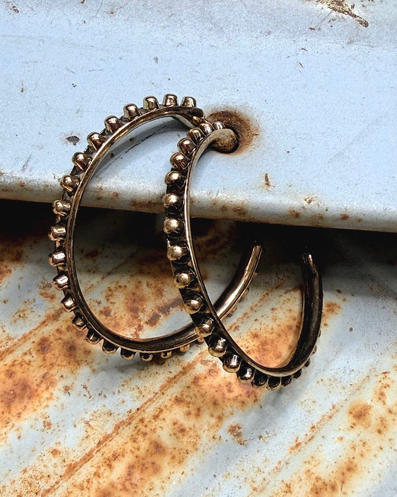 Billie Studded Gold Hoops