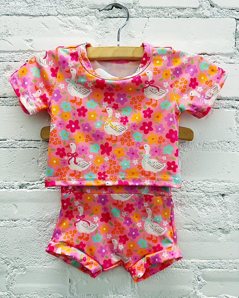 Silly Goose Club Pink 2pc Baby Set