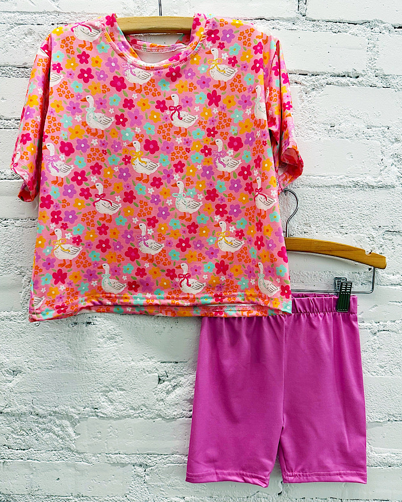 Silly Goose Club Pink Biker Short Set