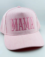 Pink Ticking MAMA Trucker Hat