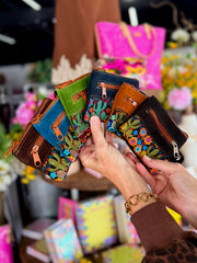 Embroidered Cactus Coin Pouch