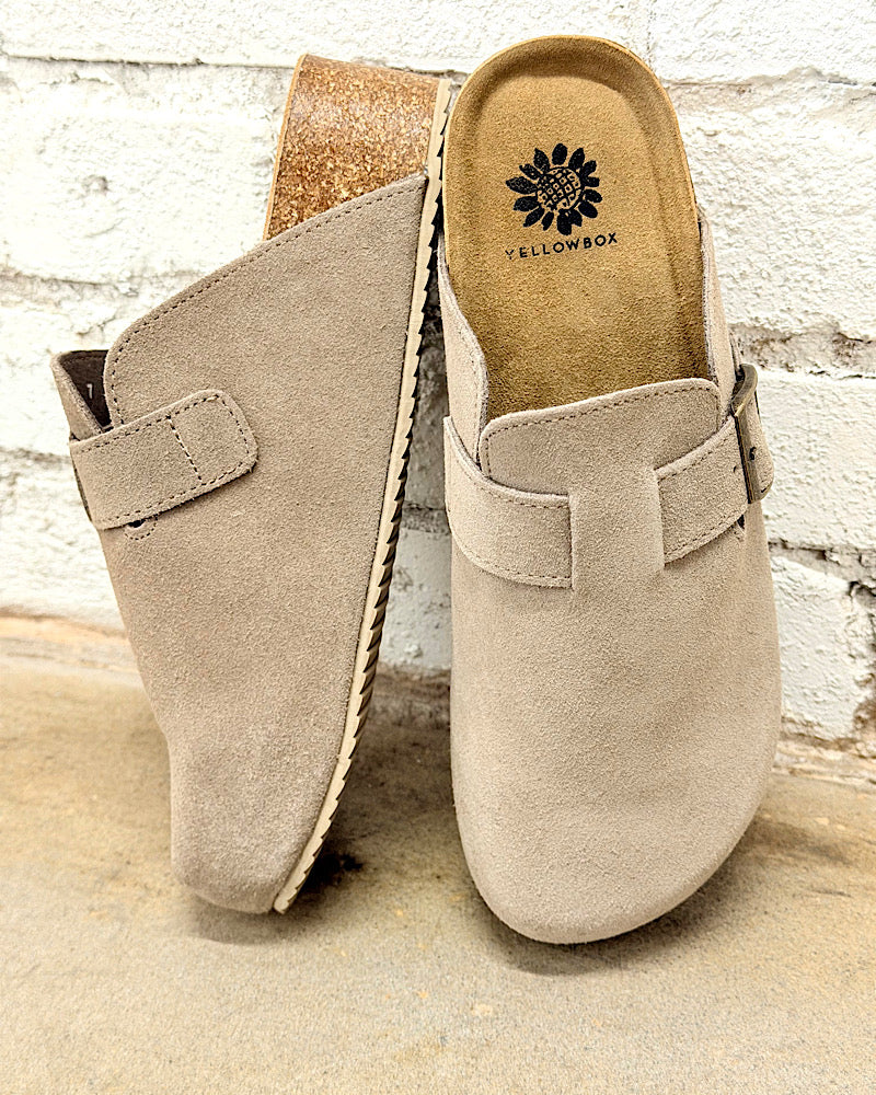 Maire Taupe Flatform Clogs