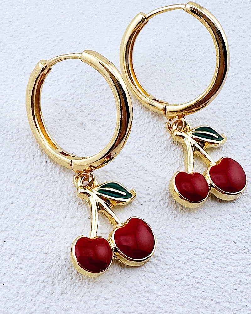 Cherry Hugger Hoops