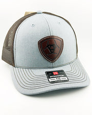 Ariat Gray Leather Patch Cap