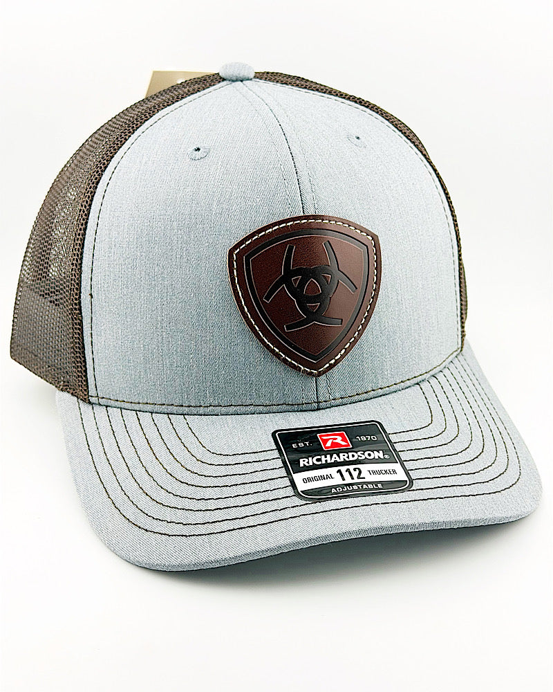 Ariat Gray Leather Patch Cap